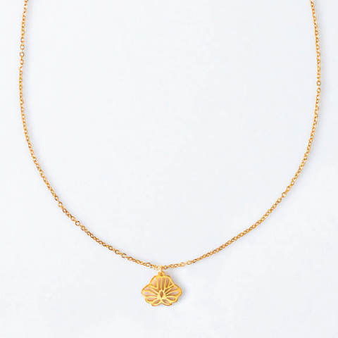 SWEET PEA APRIL BIRTHFLOWER NECKLACE